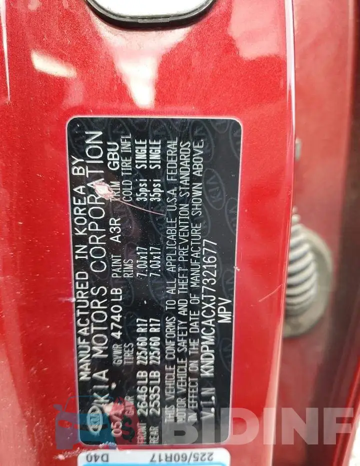 KNDPMCACXJ7321677 Photo# 12