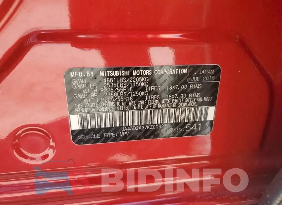 JA4AD2A37KZ006271 Photo# 13