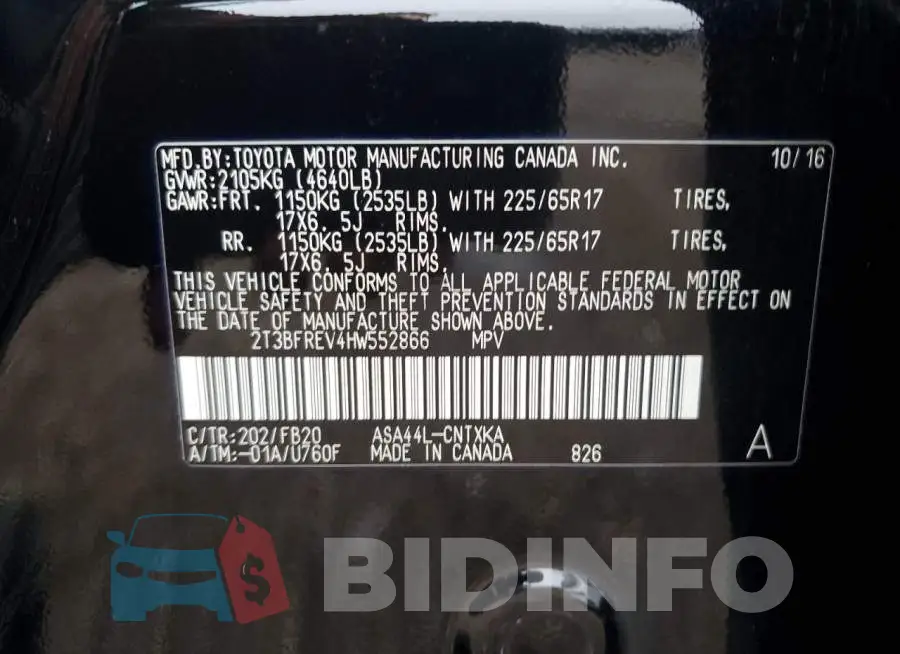 2T3BFREV4HW552866 Photo# 12