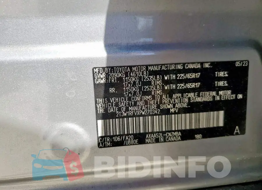 2T3W1RFVXPW270342 Photo# 14