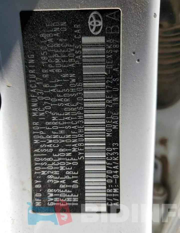 5YFBURHE3HP670306 Photo# 13