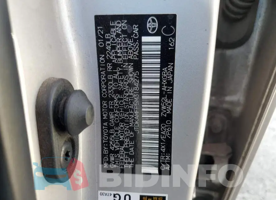 JTDKAMFP5M3184275 Photo# 13