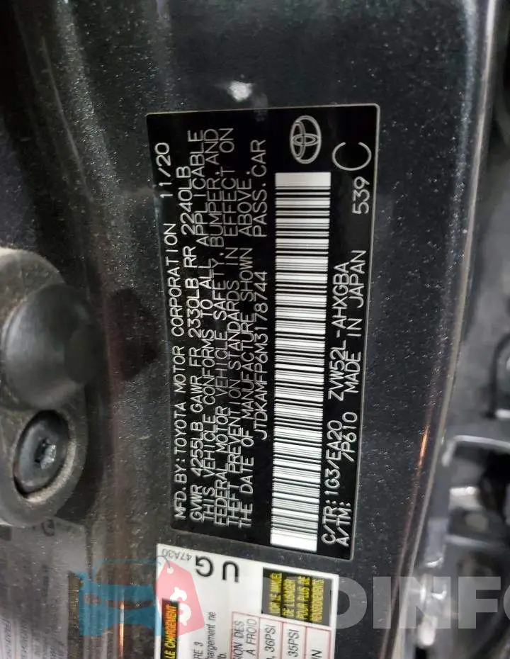 JTDKAMFP6M3178744 Photo# 12