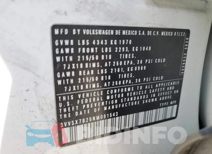 3VVSX7B25NM091543 Photo# 12