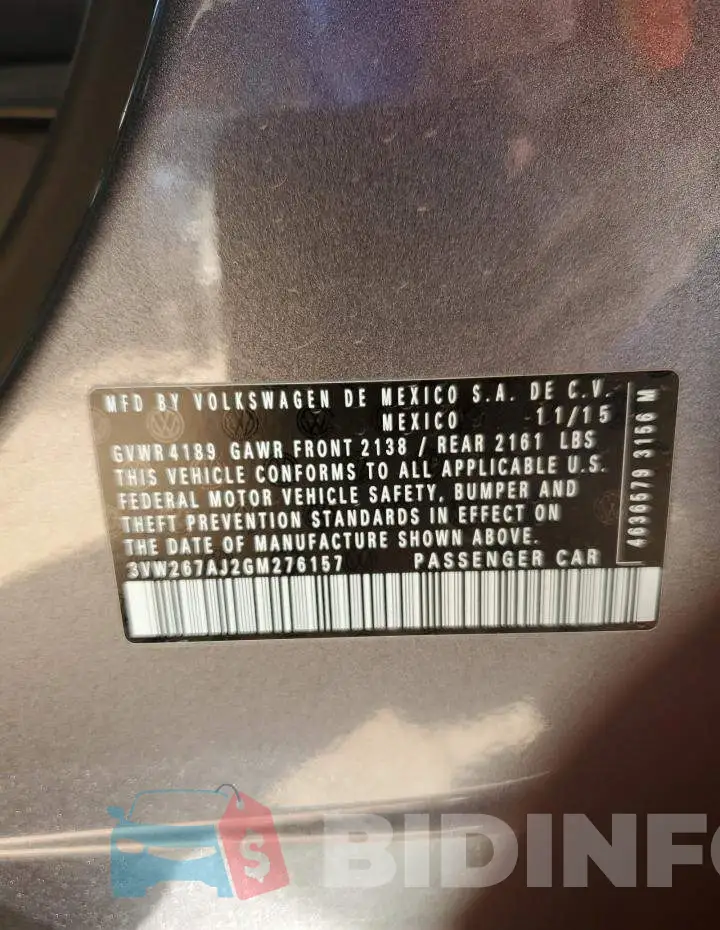 3VW267AJ2GM276157 Photo# 12