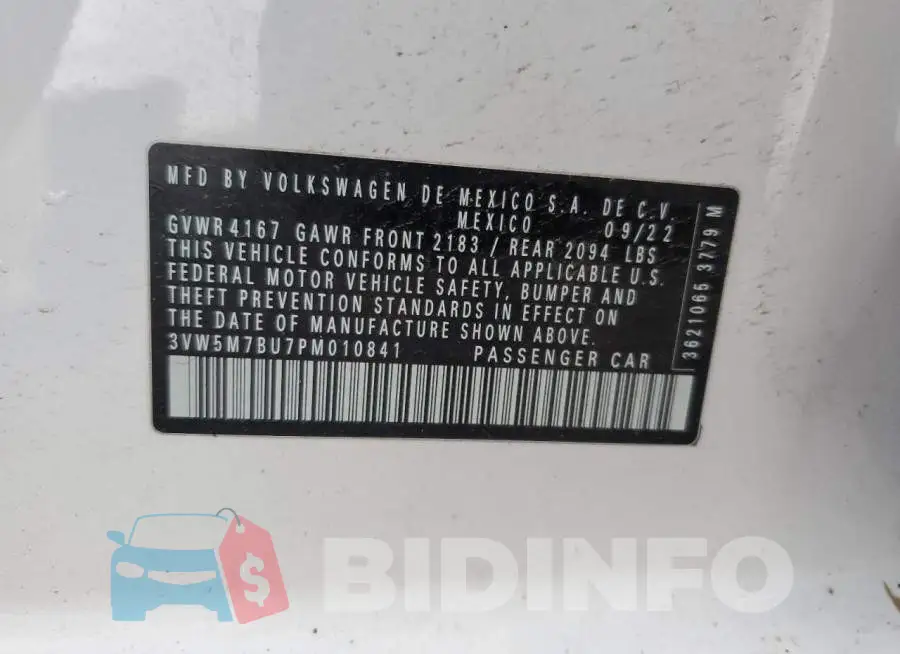 3VW5M7BU7PM010841 Photo# 13