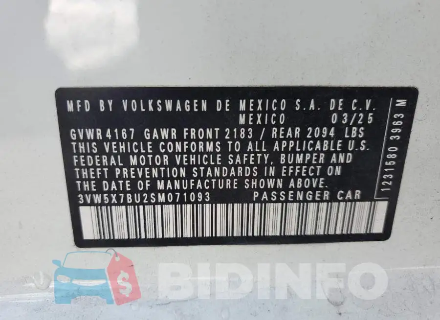 3VW5X7BU2SM071093 Photo# 12