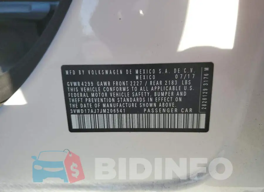 3VWD17AJ7JM206541 Photo# 12