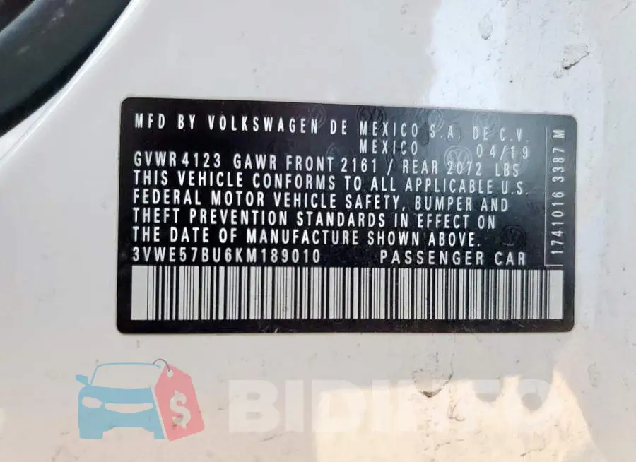 3VWE57BU6KM189010 Photo# 12