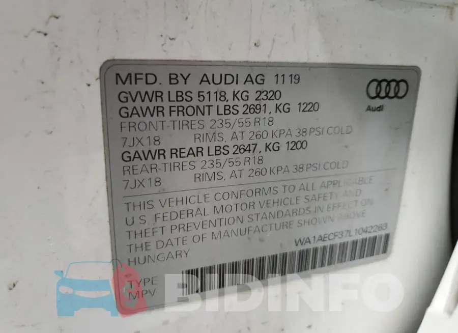 WA1AECF37L1042263 Photo# 13