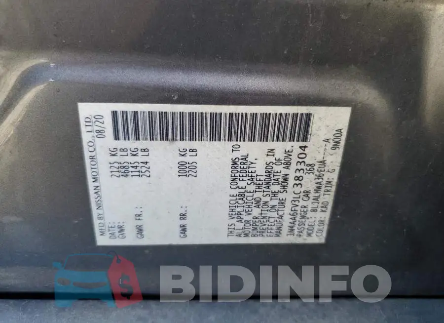 1N4AA6FV3LC383304 Photo# 12