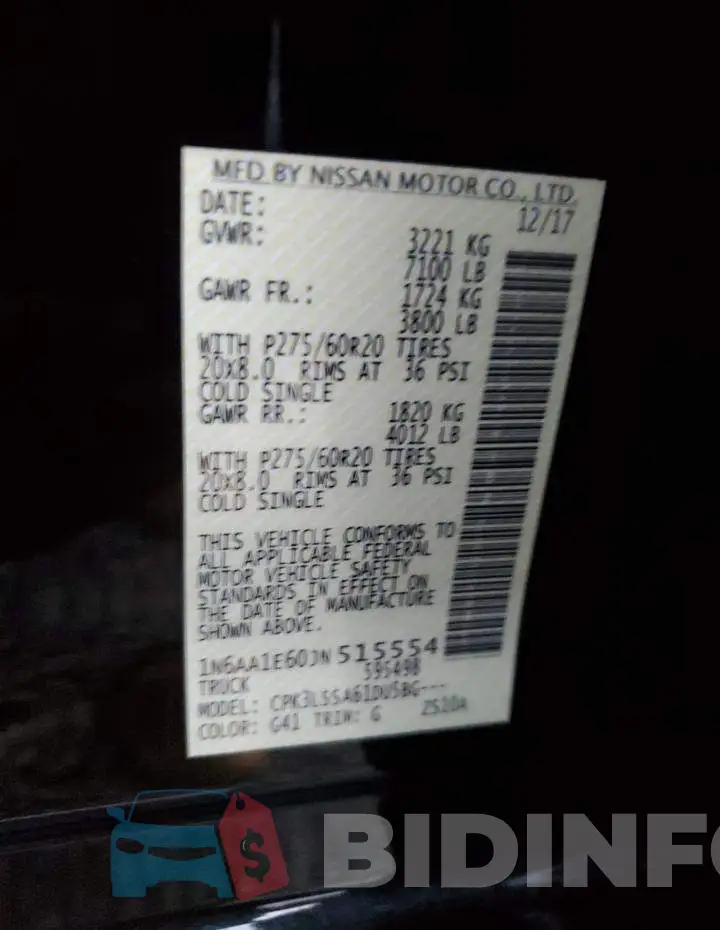 1N6AA1E60JN515554 Photo# 12