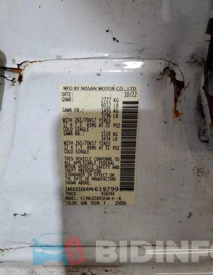 1N6ED1EK4PN619799 Photo# 12