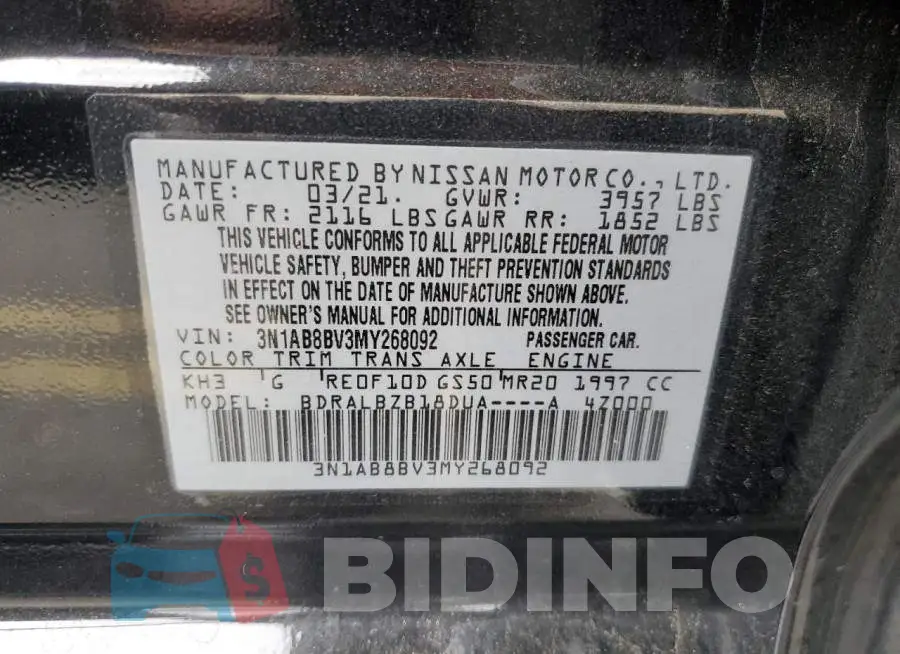 3N1AB8BV3MY268092 Photo# 12