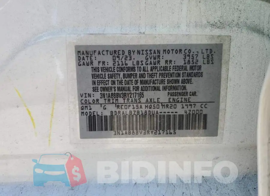 3N1AB8BV3RY217165 Photo# 12