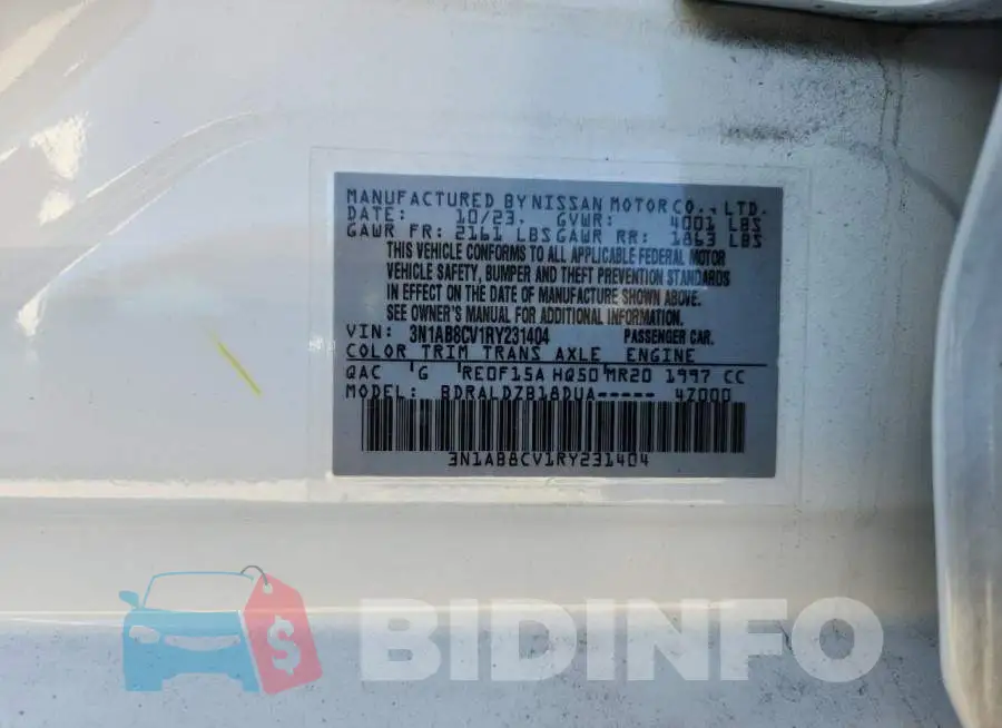 3N1AB8CV1RY231404 Photo# 12