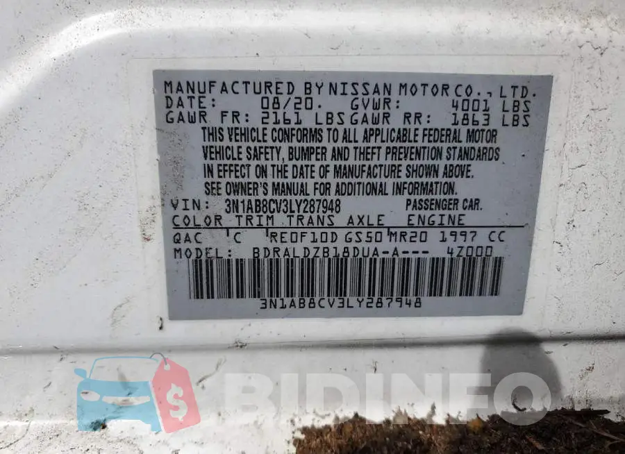 3N1AB8CV3LY287948 Photo# 13