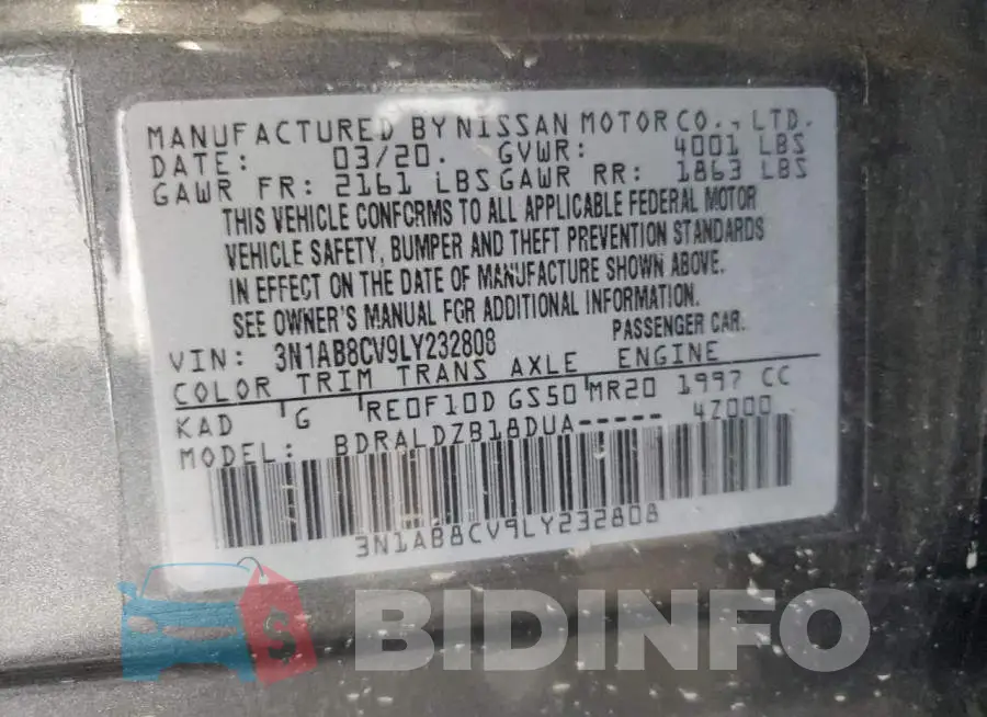 3N1AB8CV9LY232808 Photo# 13