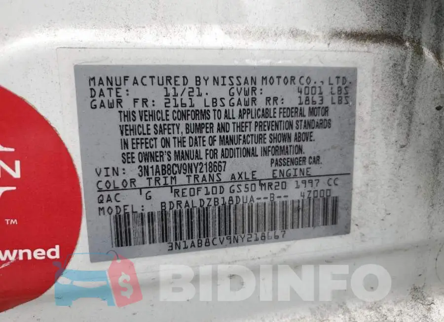 3N1AB8CV9NY218667 Photo# 12