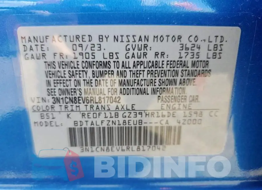 3N1CN8EV6RL817042 Photo# 12