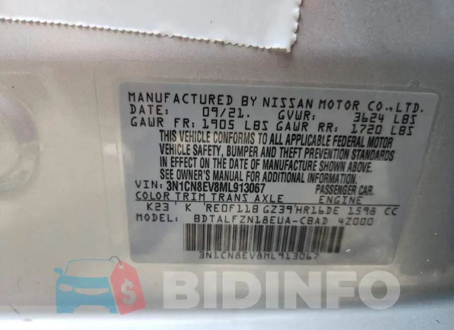 3N1CN8EV8ML913067 Photo# 13