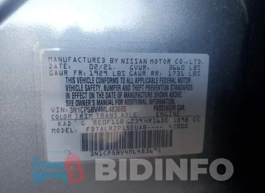 3N1CP5BV4ML483695 Photo# 12