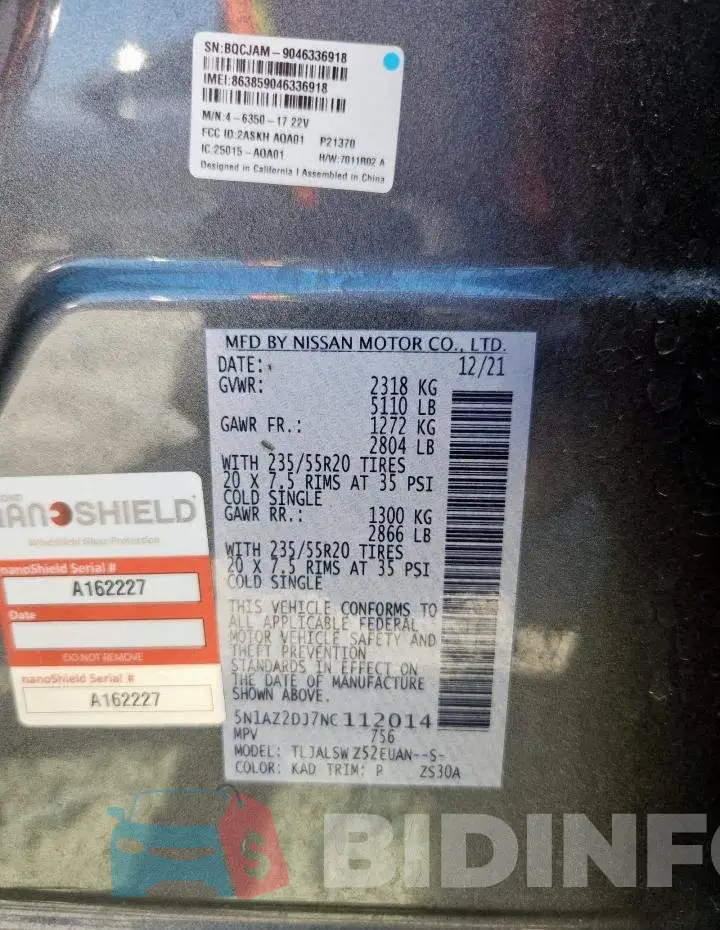 5N1AZ2DJ7NC112014 Photo# 13