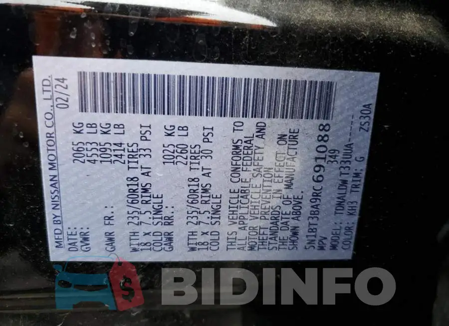 5N1BT3BA9RC691088 Photo# 12