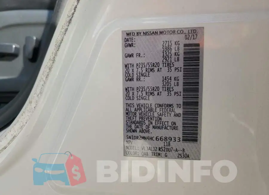 5N1DR2MN4HC668933 Photo# 13