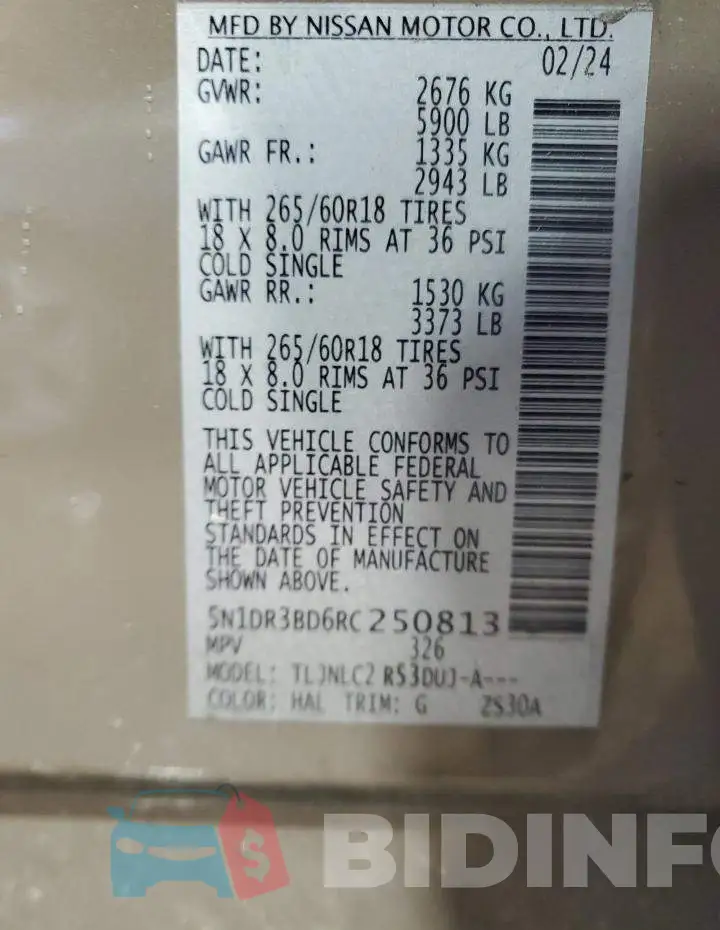 5N1DR3BD6RC250813 Photo# 13