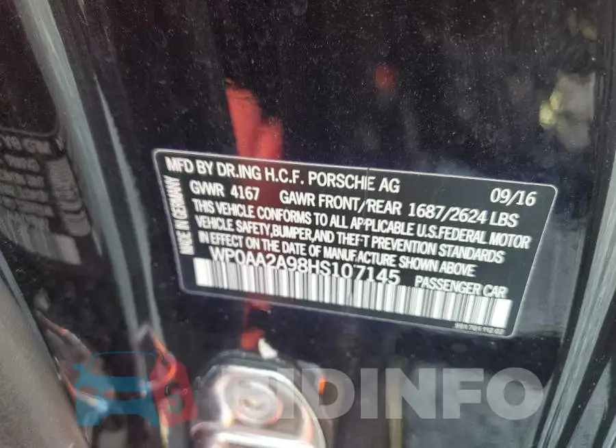 WP0AA2A98HS107145 Photo# 12
