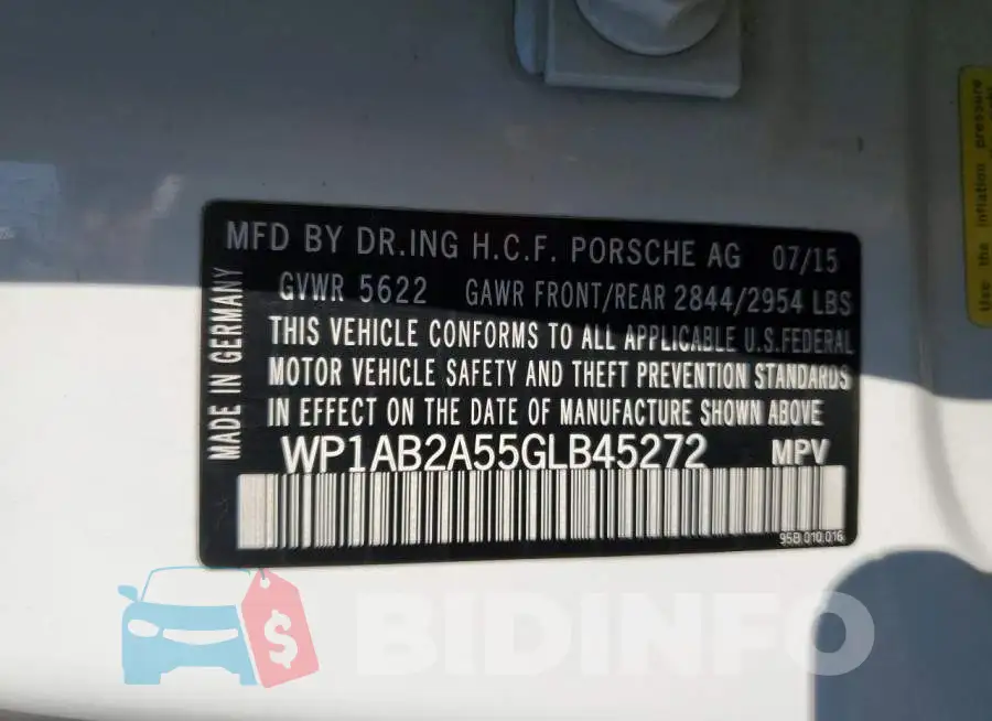 WP1AB2A55GLB45272 Photo# 13