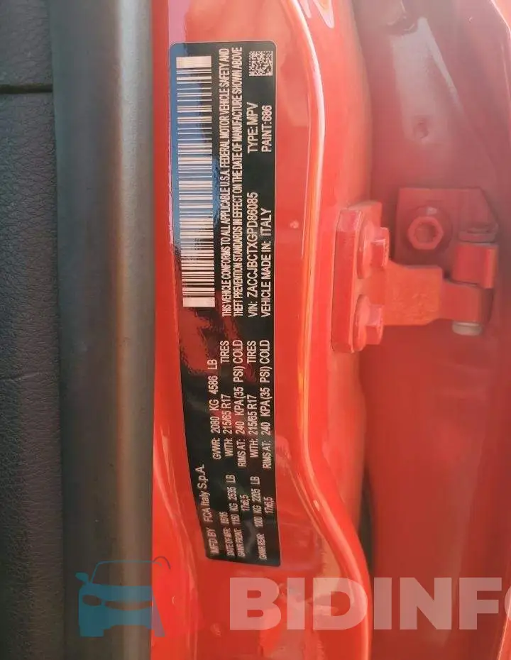 ZACCJBCTXGPD86085 Photo# 13