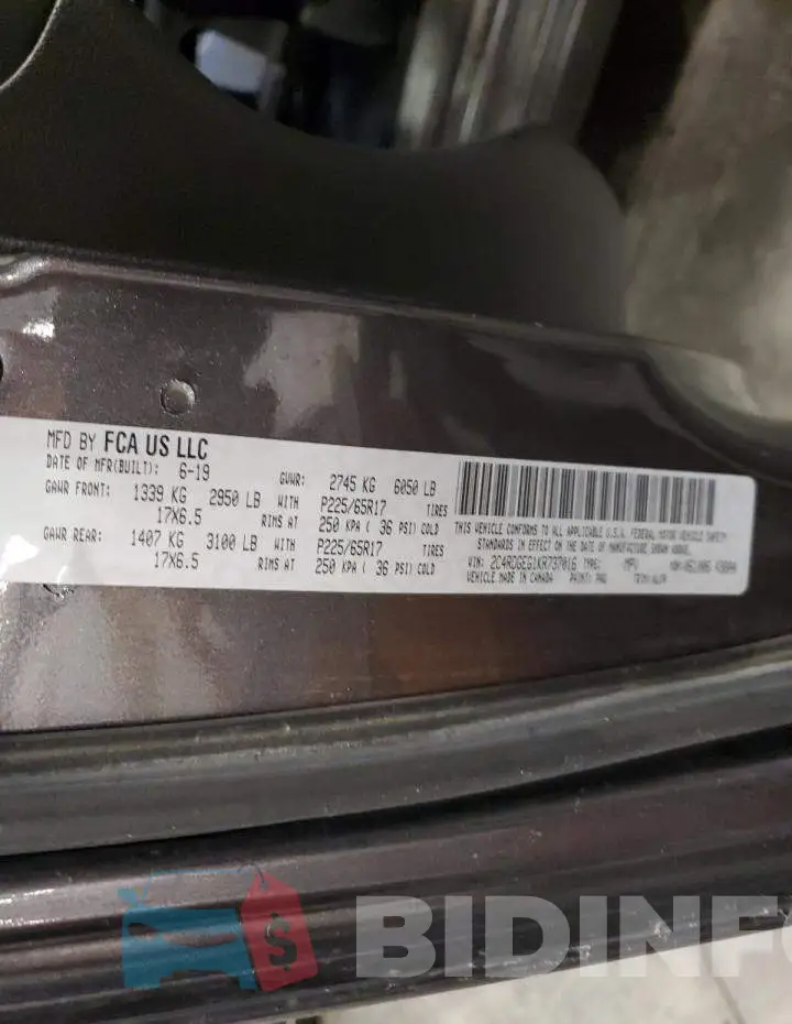 2C4RDGEG1KR737016 Photo# 13