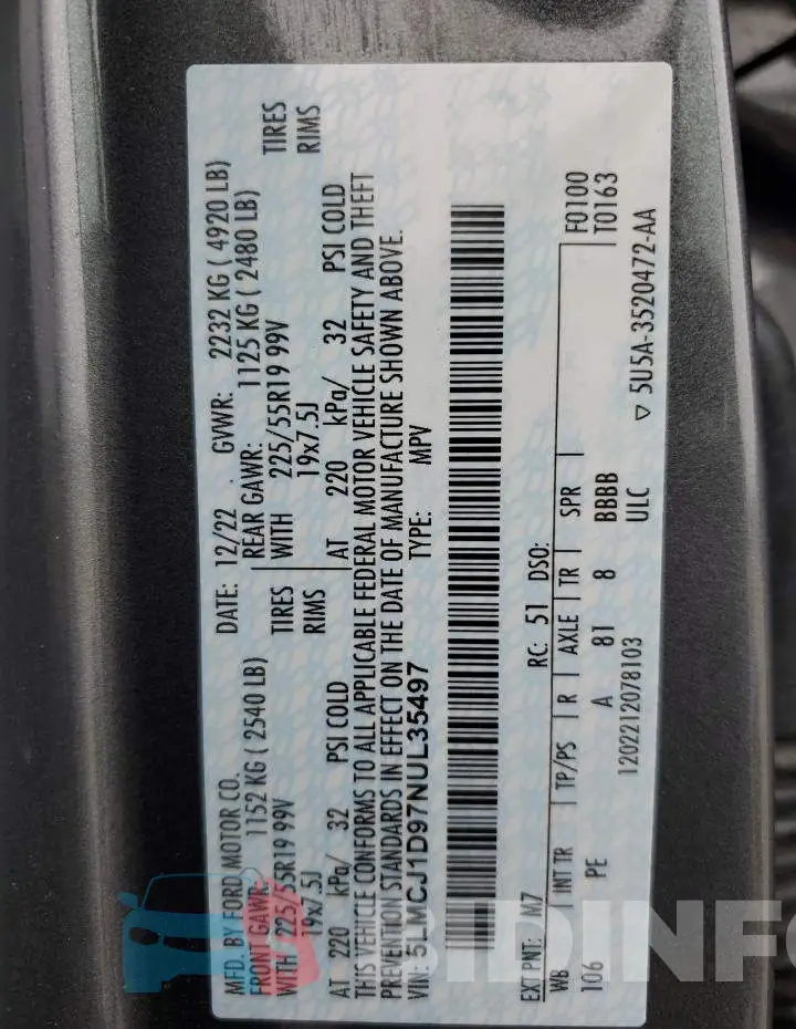 5LMCJ1D97NUL35497 Photo# 13