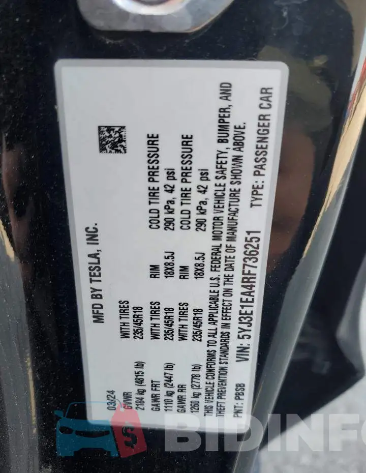 5YJ3E1EA4RF736251 Photo# 12