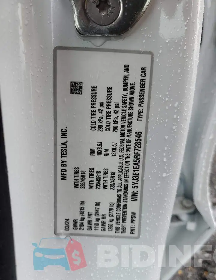 5YJ3E1EA5RF728546 Photo# 12