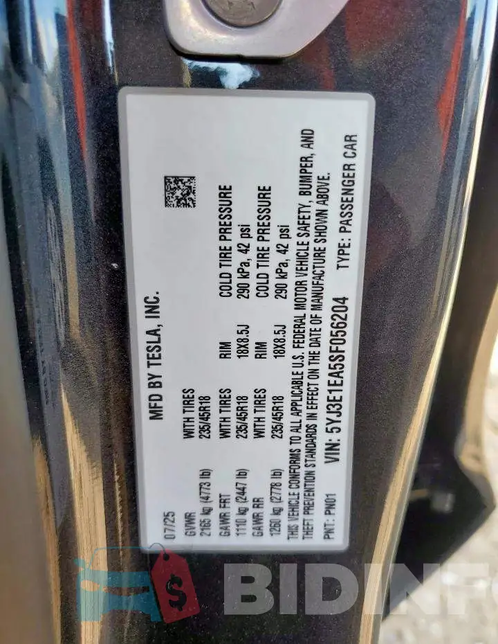 5YJ3E1EA5SF056204 Photo# 12