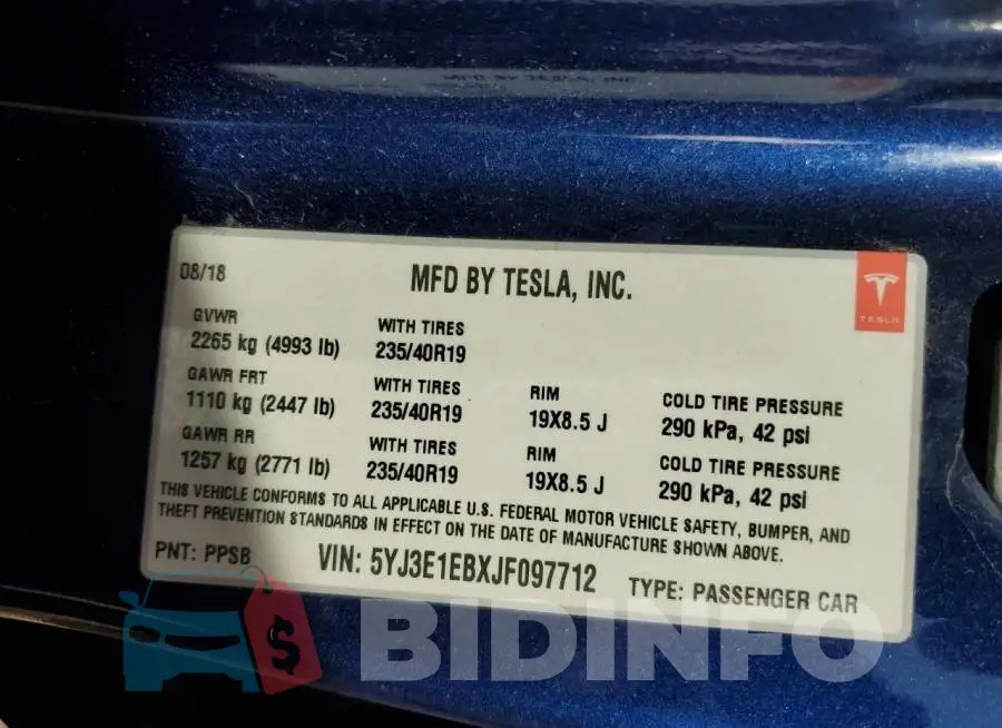 5YJ3E1EBXJF097712 Photo# 12