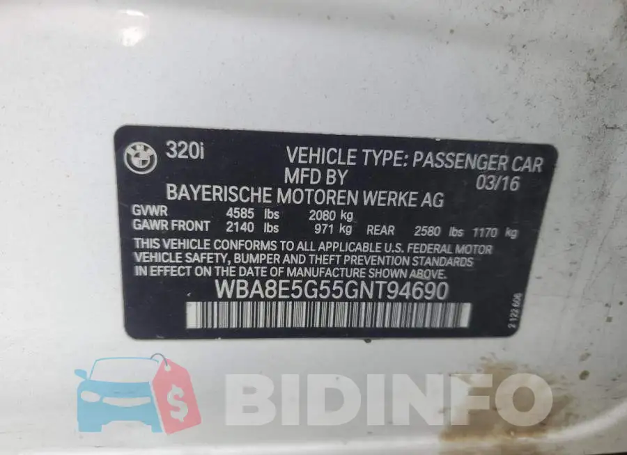 WBA8E5G55GNT94690 Photo# 12
