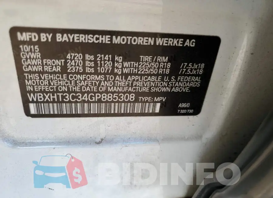WBXHT3C34GP885308 Photo# 13