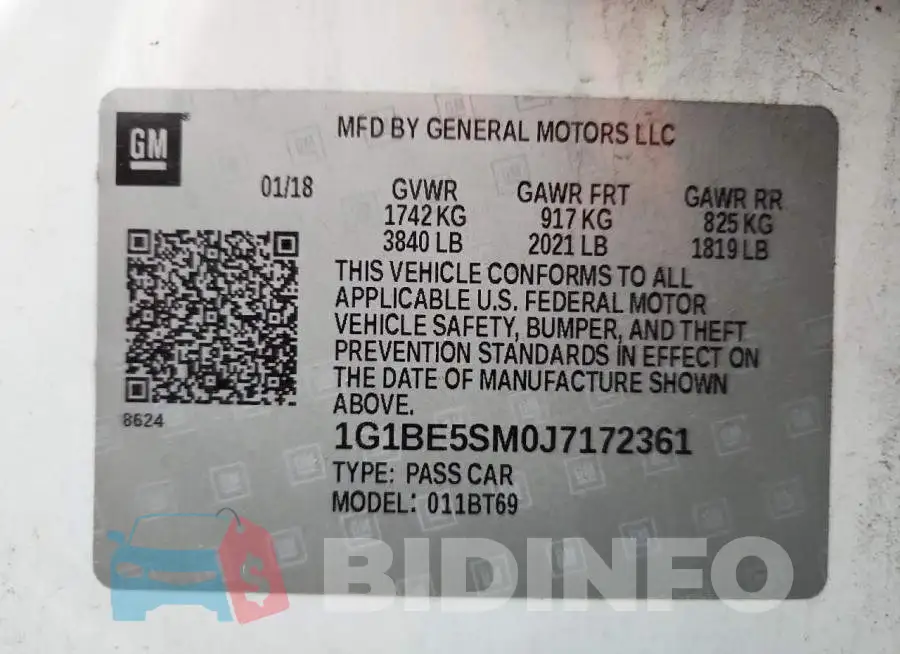 1G1BE5SM0J7172361 Photo# 12