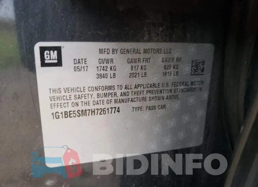 1G1BE5SM7H7261774 Photo# 12
