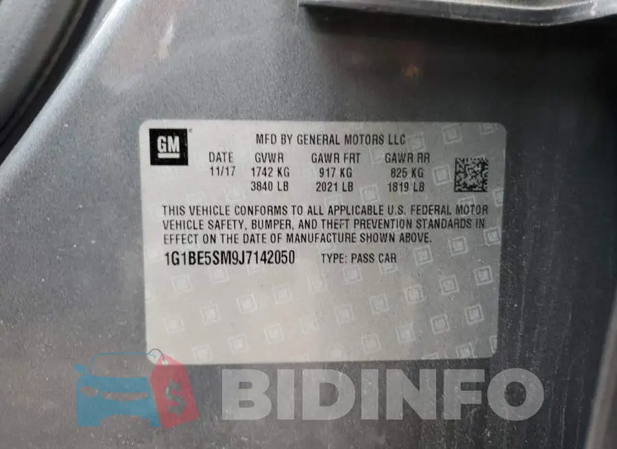 1G1BE5SM9J7142050 Photo# 12