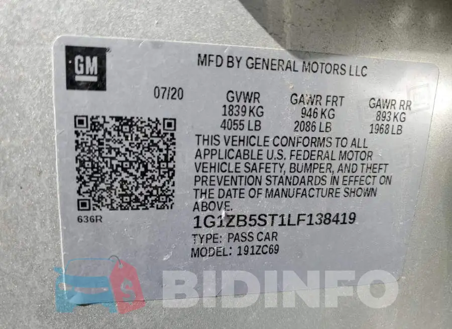 1G1ZB5ST1LF138419 Photo# 13