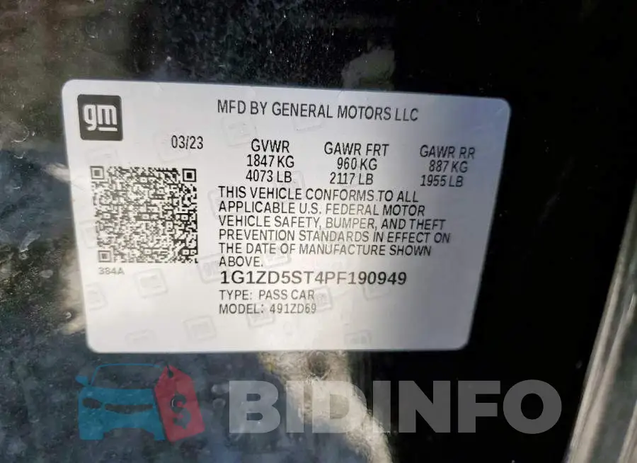 1G1ZD5ST4PF190949 Photo# 12
