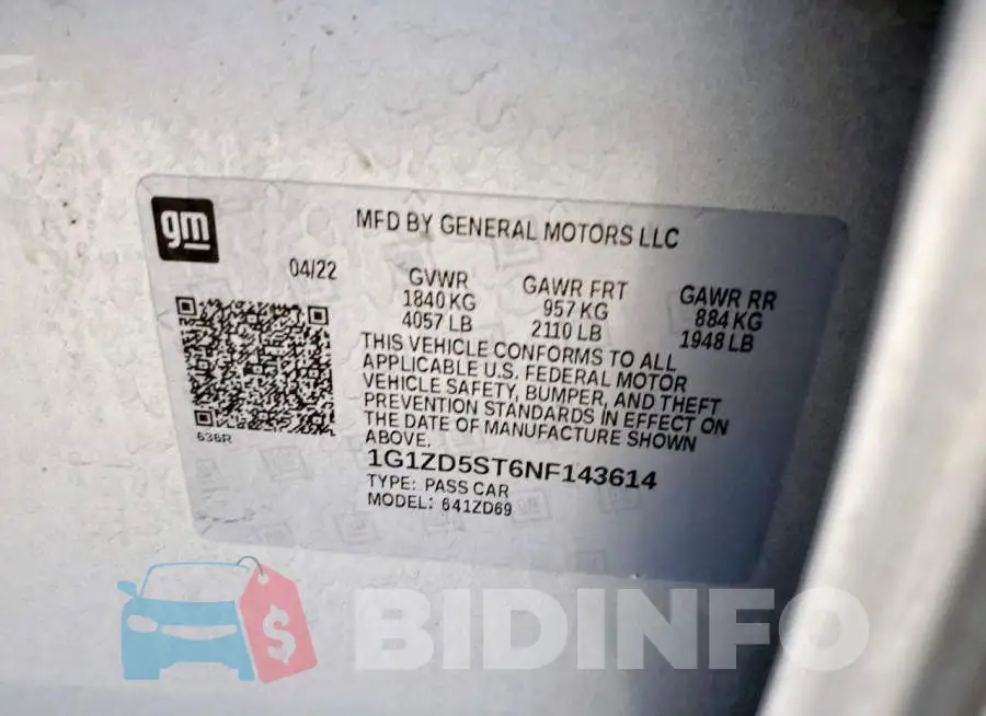 1G1ZD5ST6NF143614 Photo# 13