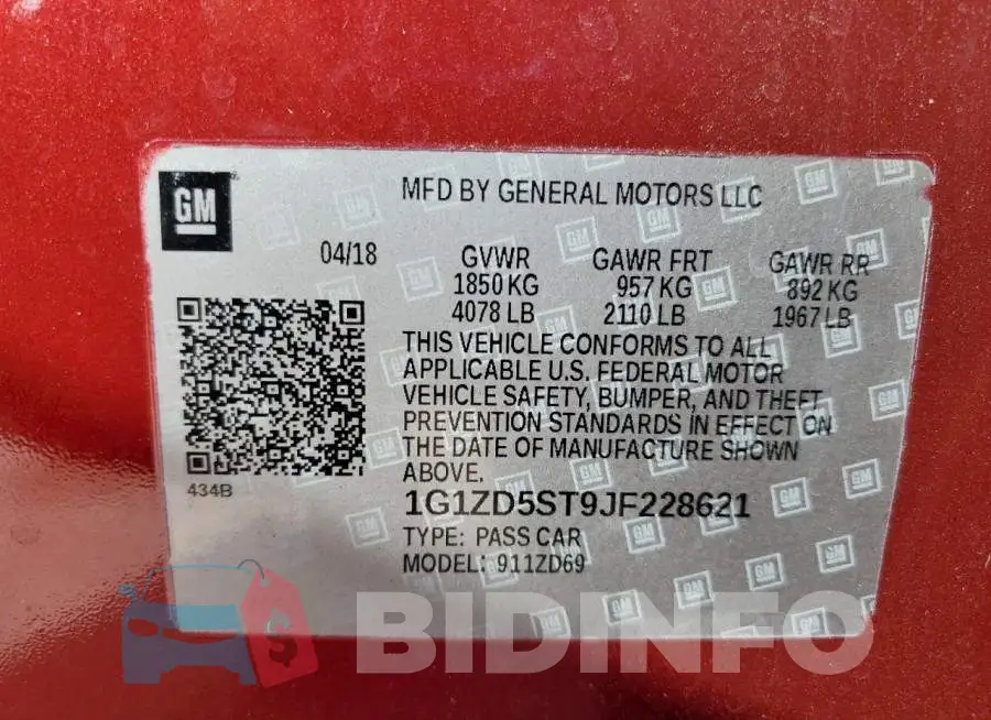 1G1ZD5ST9JF228621 Photo# 12