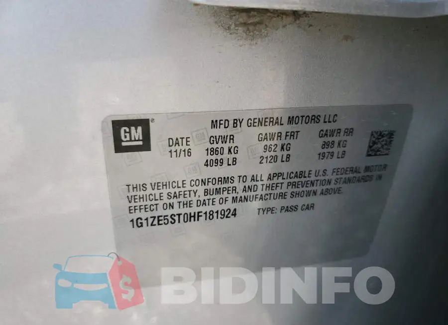 1G1ZE5ST0HF181924 Photo# 12