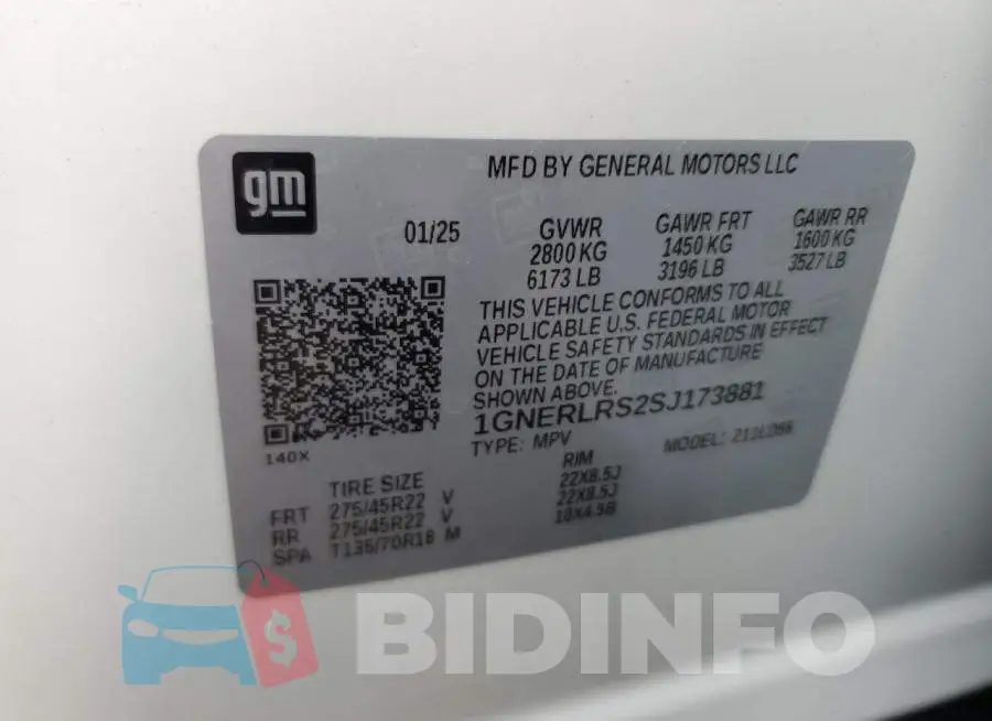 1GNERLRS2SJ173881 Photo# 14